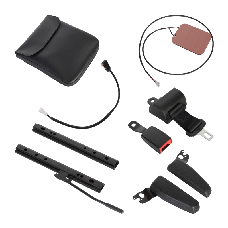 BF1-2 Assento de empilhadeira com encosto dobrável em vinil preto econômico para frotas de veículos de armazém