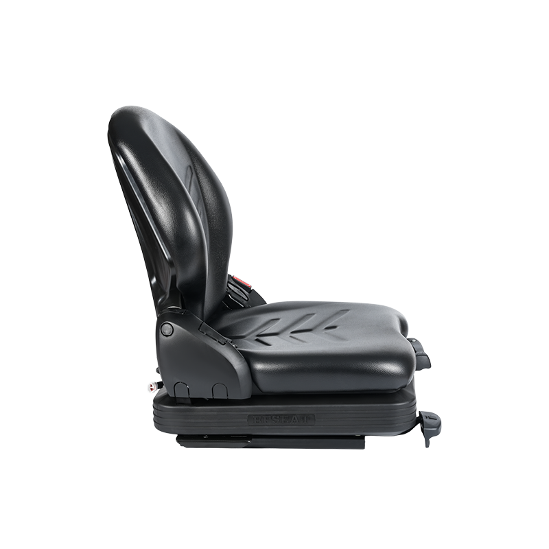 Assento de suspensão mecânica de substituição de vinil de baixo perfil BF16 para equipamentos de empilhadeira de manuseio de materiais - Preto com EN13490 IT1 + IT2