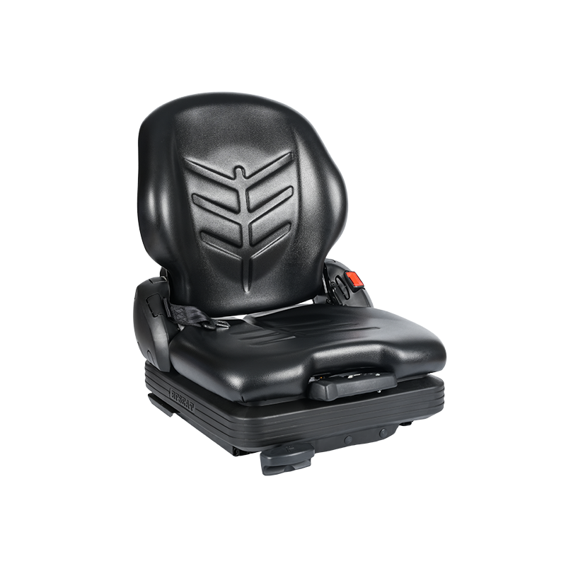 Assento de suspensão mecânica de substituição de vinil de baixo perfil BF16 para equipamentos de empilhadeira de manuseio de materiais - Preto com EN13490 IT1 + IT2