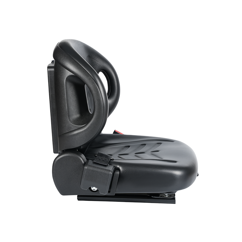 Assento plano de ajuste universal BF2-2 para tratores de aeroporto com reclinação de 60°, cinto de segurança retrátil e caixa de documentos