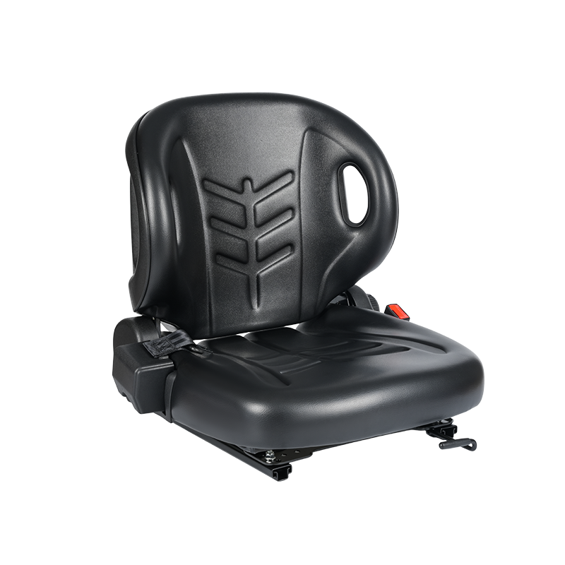 Assento plano de ajuste universal BF2-2 para tratores de aeroporto com reclinação de 60°, cinto de segurança retrátil e caixa de documentos